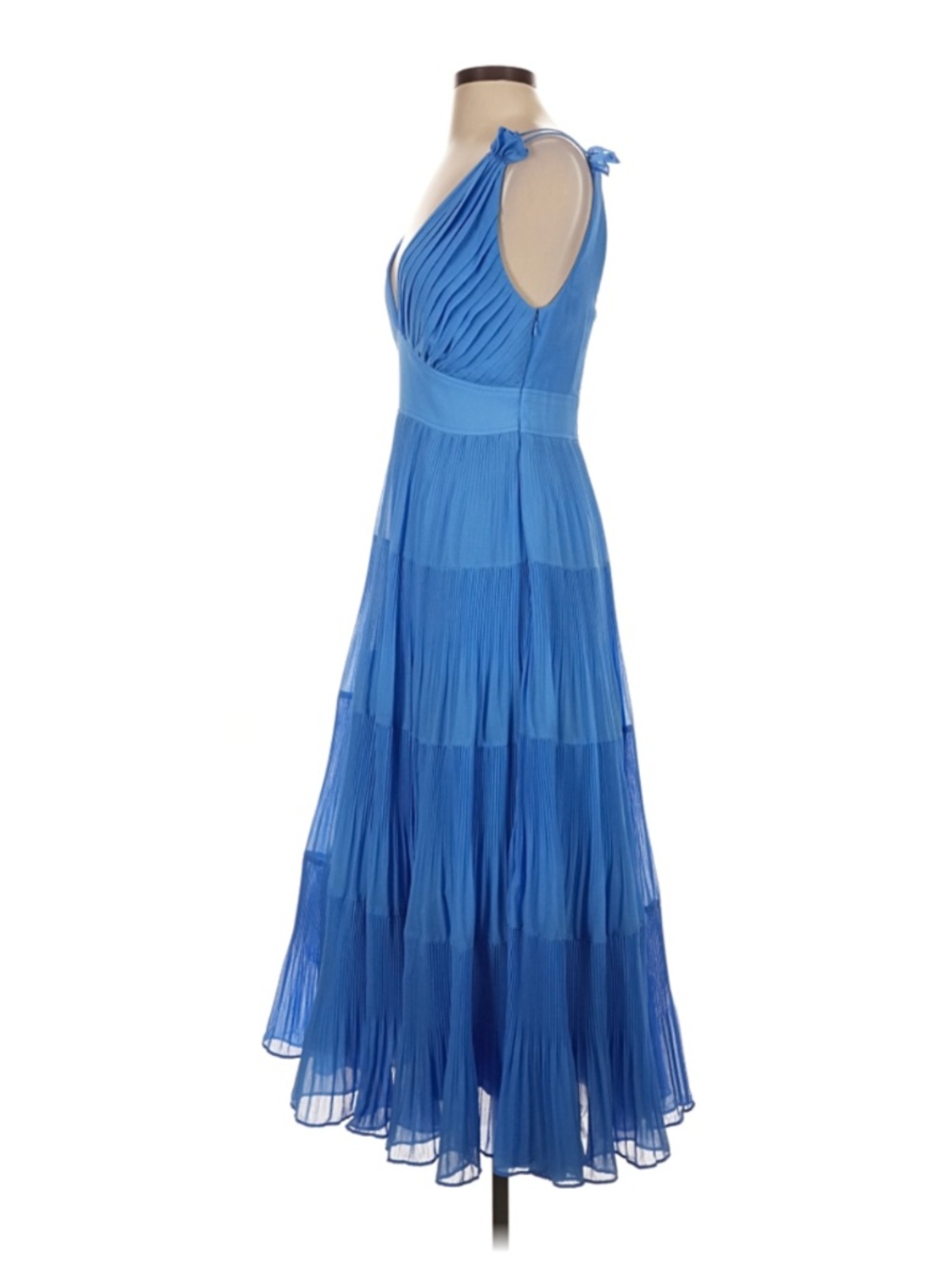 By Anthropologie V-Neck Tiered Pleated Dress 〡 Size 2 - Picture 7 of 16